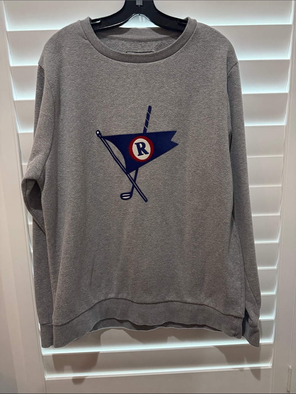 Red Jacket Men's Gray Crewneck with Blue & Red Crest